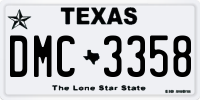 TX license plate DMC3358