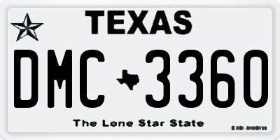 TX license plate DMC3360