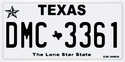 TX license plate DMC3361