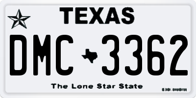 TX license plate DMC3362