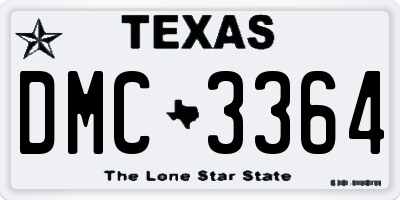TX license plate DMC3364