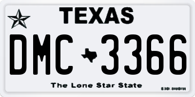 TX license plate DMC3366