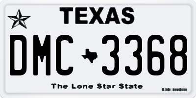 TX license plate DMC3368