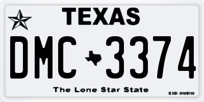 TX license plate DMC3374