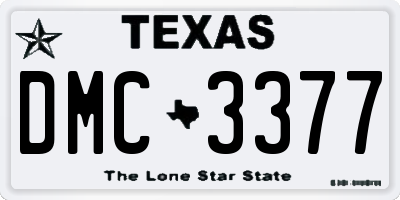 TX license plate DMC3377