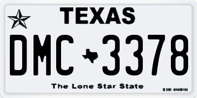 TX license plate DMC3378
