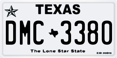 TX license plate DMC3380
