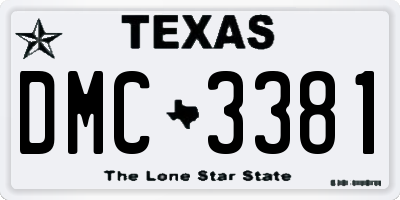 TX license plate DMC3381