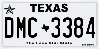 TX license plate DMC3384