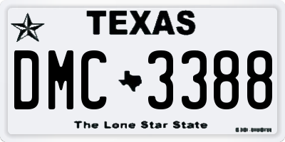 TX license plate DMC3388