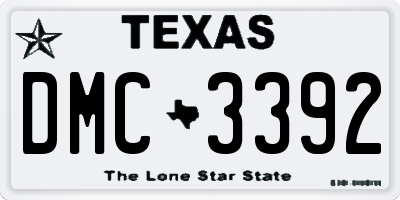 TX license plate DMC3392