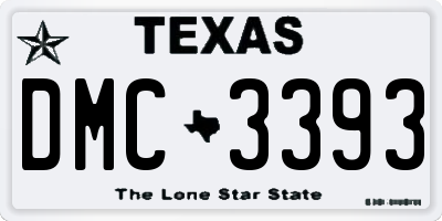 TX license plate DMC3393
