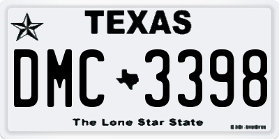TX license plate DMC3398