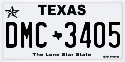 TX license plate DMC3405