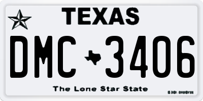 TX license plate DMC3406