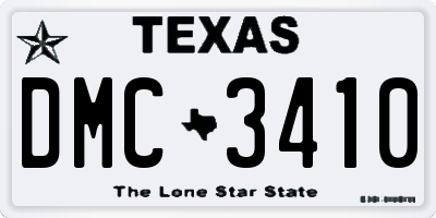TX license plate DMC3410