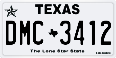 TX license plate DMC3412