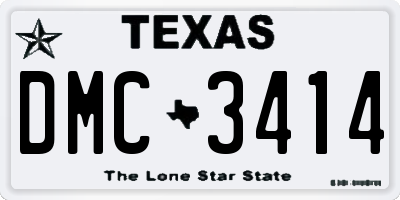 TX license plate DMC3414