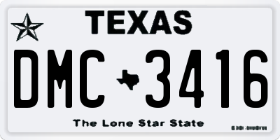 TX license plate DMC3416