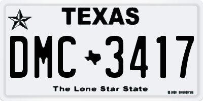 TX license plate DMC3417