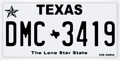 TX license plate DMC3419