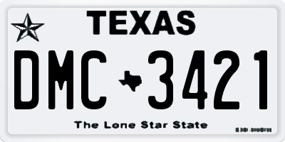 TX license plate DMC3421