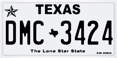 TX license plate DMC3424