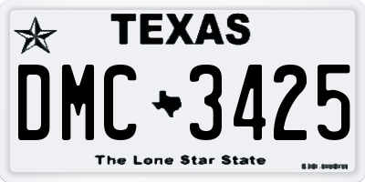 TX license plate DMC3425