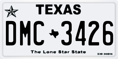 TX license plate DMC3426