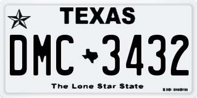 TX license plate DMC3432