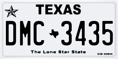 TX license plate DMC3435