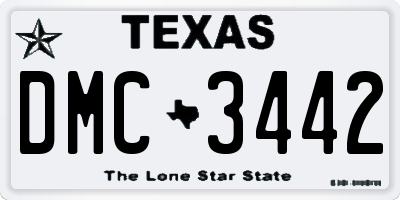 TX license plate DMC3442