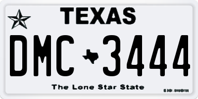 TX license plate DMC3444