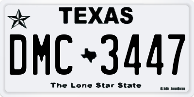 TX license plate DMC3447
