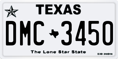 TX license plate DMC3450