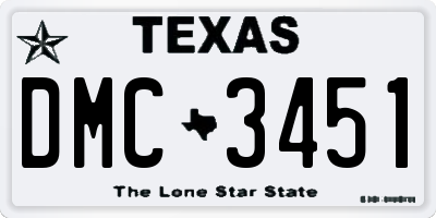 TX license plate DMC3451