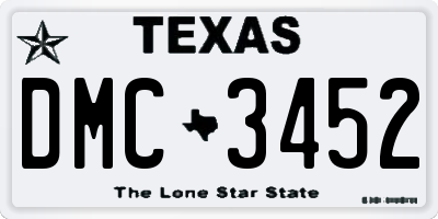 TX license plate DMC3452