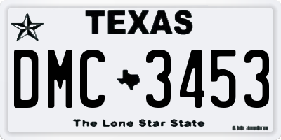 TX license plate DMC3453