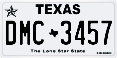TX license plate DMC3457
