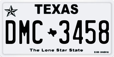 TX license plate DMC3458