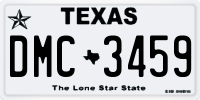 TX license plate DMC3459