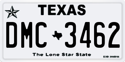 TX license plate DMC3462