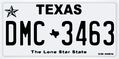 TX license plate DMC3463