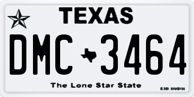 TX license plate DMC3464