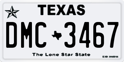 TX license plate DMC3467