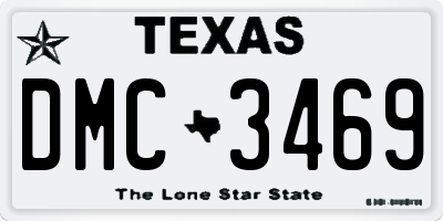 TX license plate DMC3469