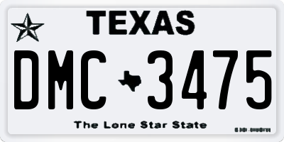 TX license plate DMC3475