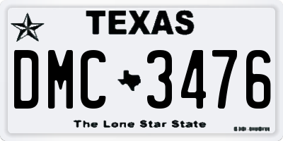 TX license plate DMC3476