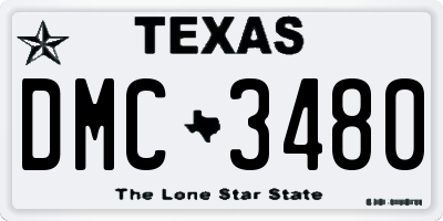TX license plate DMC3480