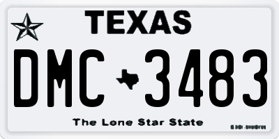 TX license plate DMC3483